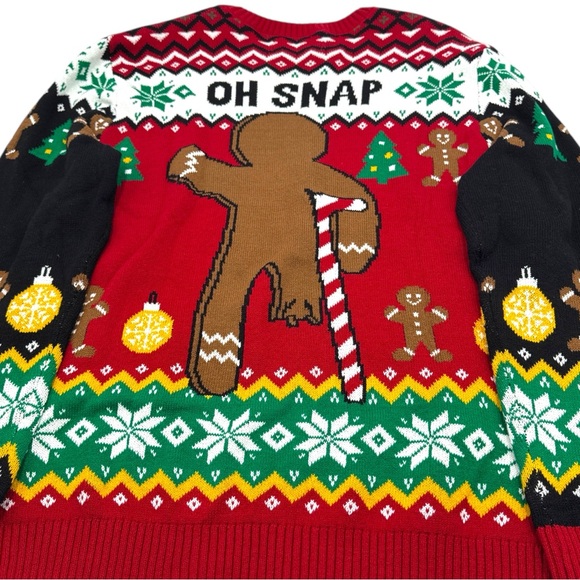 Ugly Christmas Sweater! “Oh Snap" Gingerbread Holiday Knit Pullover Size XXL - Picture 6 of 15